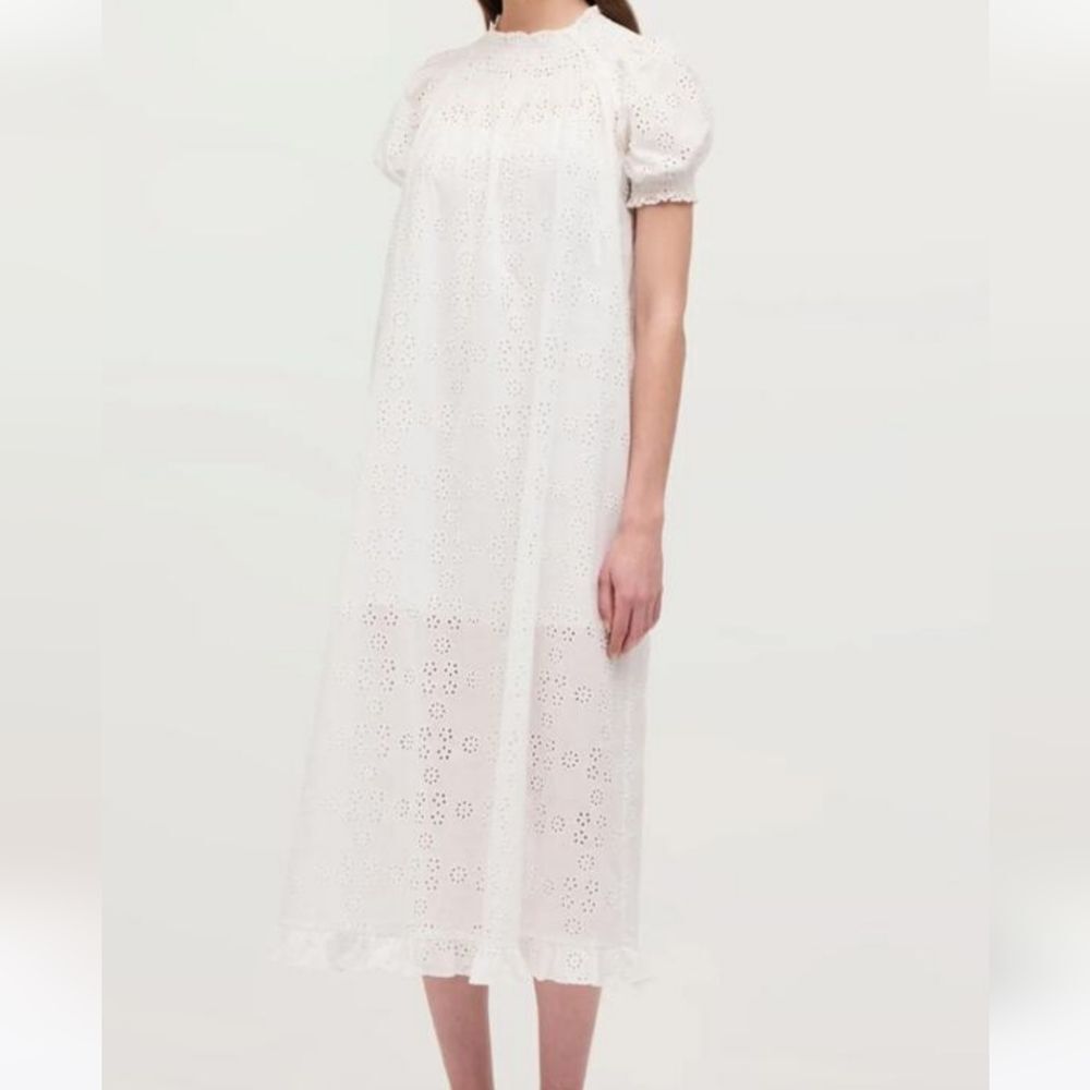 Hill House White Eyelet Nap Dress . Lounge. Beachy .Coastal. Relaxation.